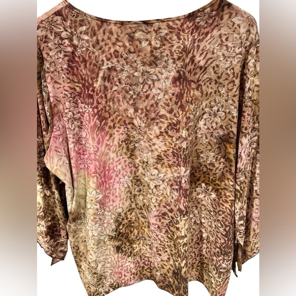 Vintage Brittany Black 90s Y2K Fairycore Blouse v Neck Asymmetrical Sleeve 3X - Picture 8 of 8